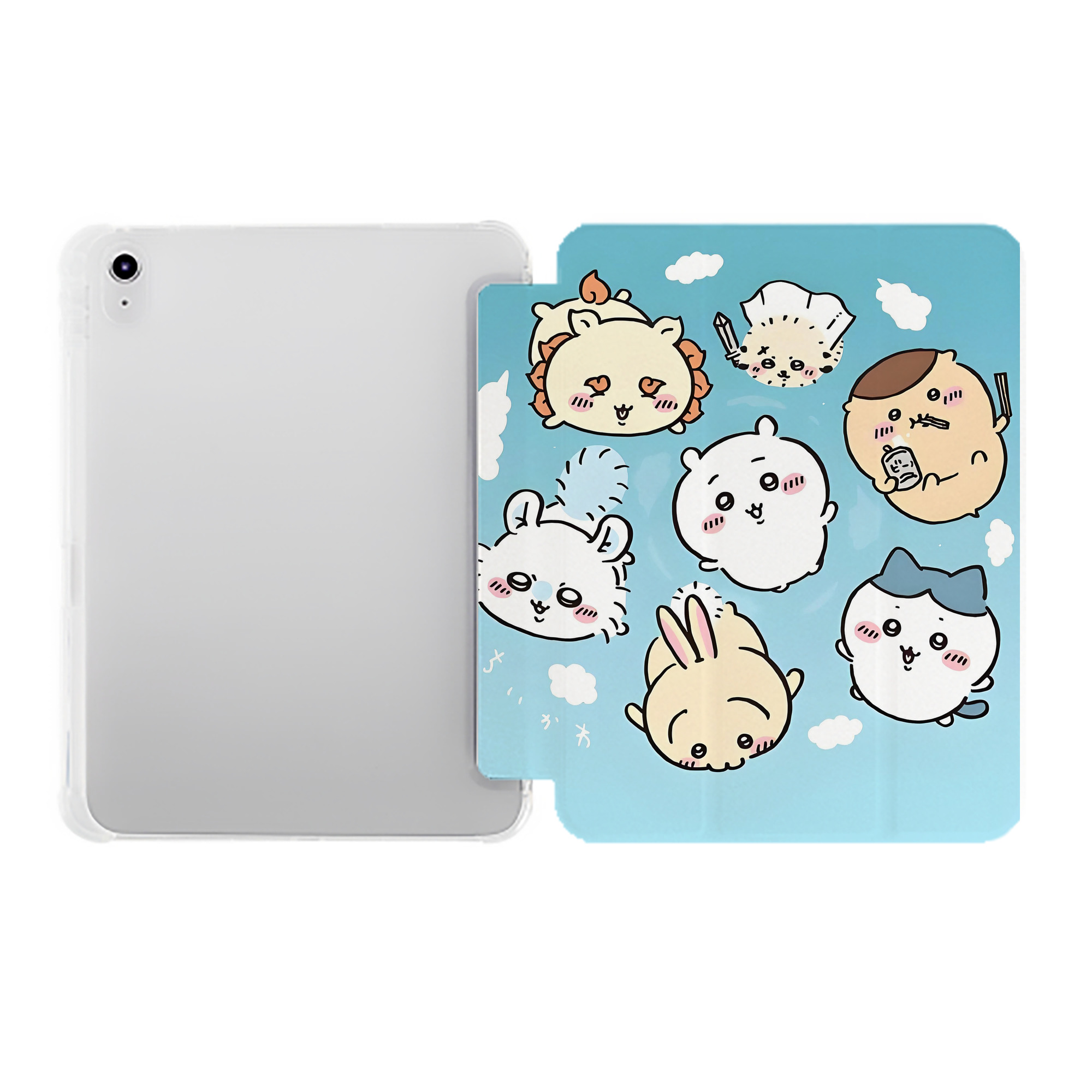 （画像用） ちいかわ Chii-kawa IPad ケース ペン収納付き 三つ折りスタンド PUレザー×シリコン 対応機種9.5/10.5/10.9インチ